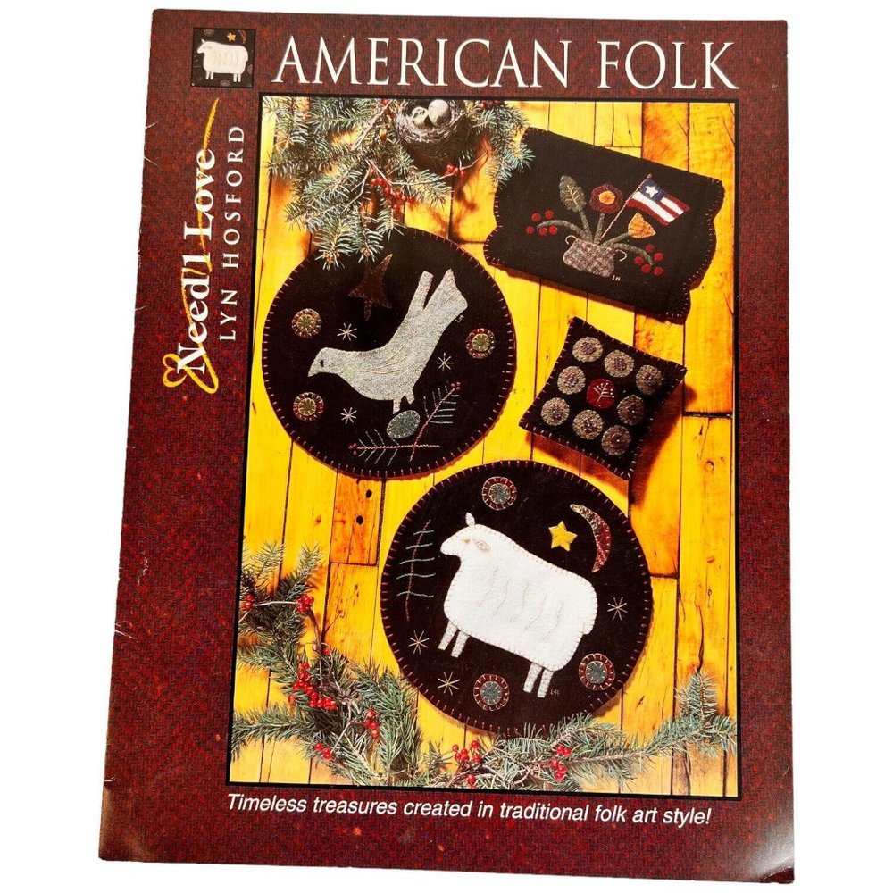 Need’l Love American Folk Traditional Folk Art Style Pattern Lyn Hosford